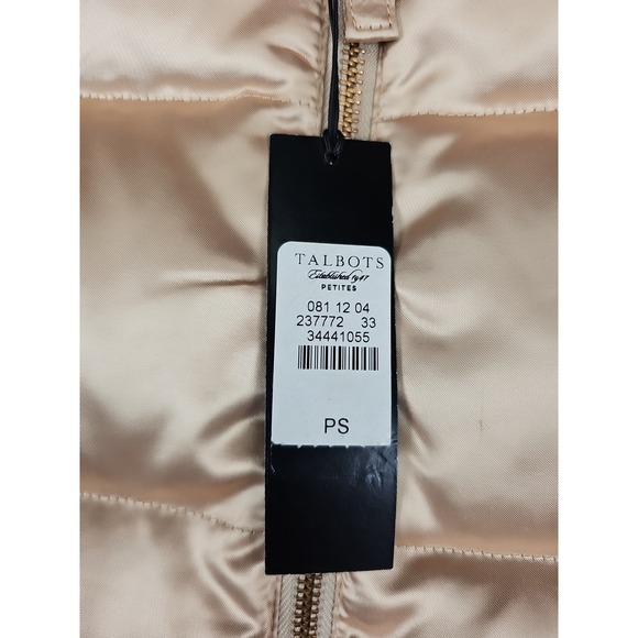 NEW Talbots Puffer Vest Metalic Gold Duck Down Filled Women's PS Petite Small - Picture 2 of 9